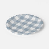 Bauernhof Rustic Blue Gray Buffalo Karierter Platz Pappteller (Schrägansicht)