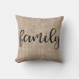 Bauernhof Rustic Brown Sacking Burlap FAMILY Kissen