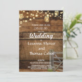 Bauernhof Rustic Wood Gate Hochzeit Einladung (Stehend Vorderseite)