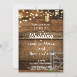 Bauernhof Rustic Wood Gate Hochzeit Einladung