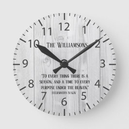 Bauernhof Rustic Wood Time Scripting Verse Familie Runde Wanduhr