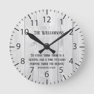 Bauernhof Rustic Wood Time Scripting Verse Familie Runde Wanduhr