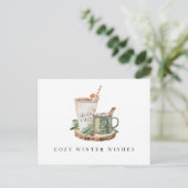 Bauernhof Rustikal Bleibe Gemütlicher Winter wünsc Postkarte (Stehend Vorderseite)