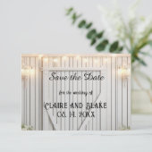 Bauernhof Rustikal Save the Date Ankündigung (Stehend Vorderseite)