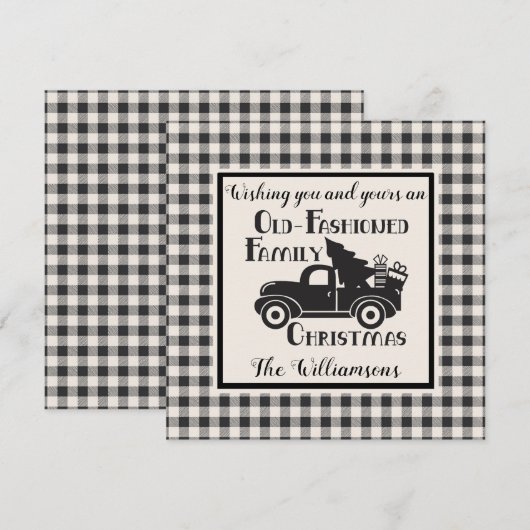 Bauernhof Rustikale Alte Weihnachtskarte (Vorne/Hinten)