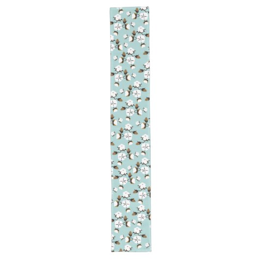 Bauernhof Rustikale Baumwolle Blume & Aquamarin Großer Tischläufer (Vorderseite)