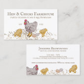 Bauernhof Rustikale Chicks Hen Farm Visitenkarte (Vorne/Hinten)