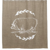 Bauernhof Rustikale Imitate Burlap White Laurels P Duschvorhang (Vorderseite)