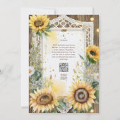 Bauernhof Rustikale Sonnenblumen Hochzeit Einladung (Rückseite)