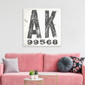 Bauernhof Rustikaler Staat Zip Code Alaska Leinwanddruck (Insitu (Wohnzimmer))