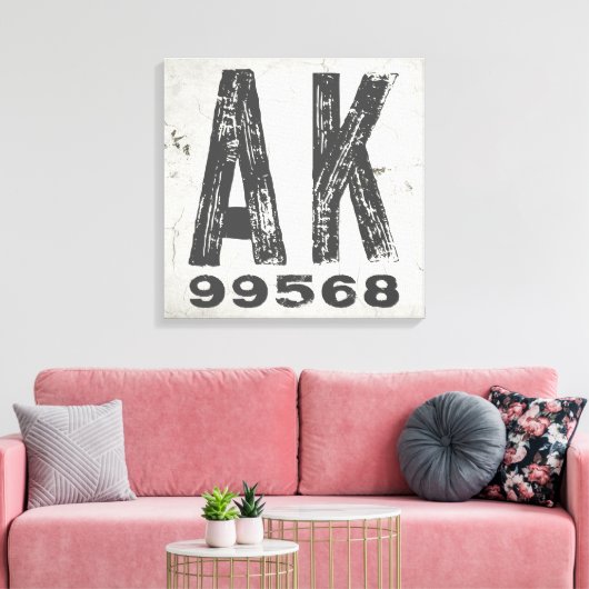 Bauernhof Rustikaler Staat Zip Code Alaska Leinwanddruck (Insitu (Wohnzimmer))