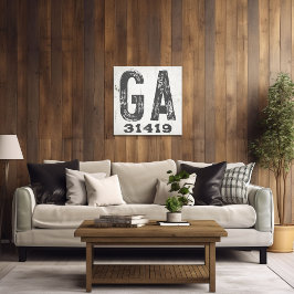 Bauernhof Rustikaler Staat Zip Code Georgia Leinwanddruck