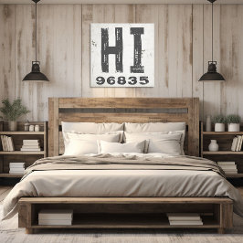 Bauernhof Rustikaler Staat Zip Code Hawaii Leinwanddruck