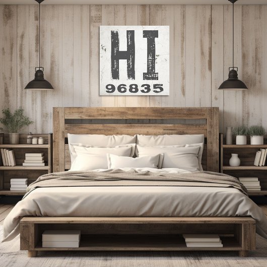 Bauernhof Rustikaler Staat Zip Code Hawaii Leinwanddruck
