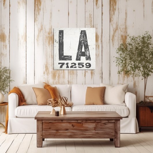 Bauernhof Rustikaler Staat Zip Code Louisiana Leinwanddruck