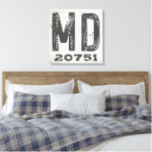 Bauernhof Rustikaler Staat Zip Code Maryland Leinwanddruck (Insitu (Schlafzimmer))