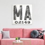 Bauernhof Rustikaler Staat Zip Code Massachusetts Leinwanddruck (Insitu (Wohnzimmer))