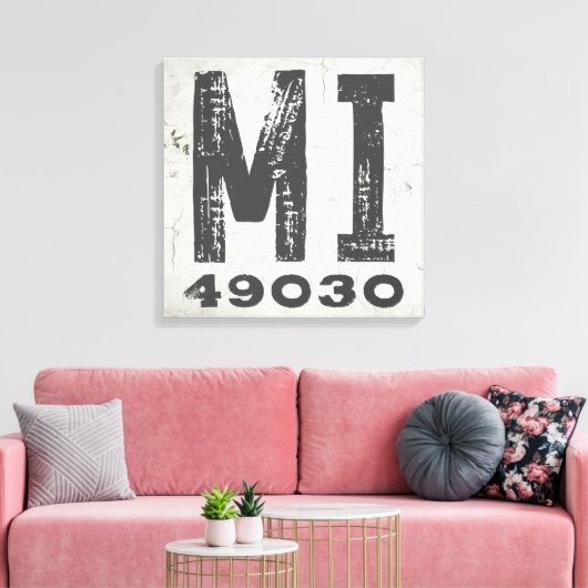 Bauernhof Rustikaler Staat Zip Code Michigan Leinwanddruck (Insitu (Wohnzimmer))