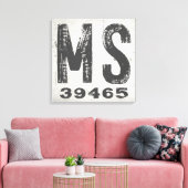 Bauernhof Rustikaler Staat Zip Code Mississippi Leinwanddruck (Insitu (Wohnzimmer))