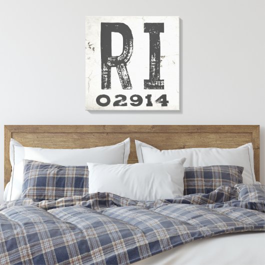 Bauernhof Rustikaler Staat Zip Code Rhode Insel Leinwanddruck (Insitu (Schlafzimmer))