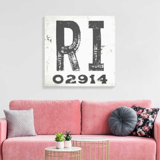 Bauernhof Rustikaler Staat Zip Code Rhode Insel Leinwanddruck (Insitu (Wohnzimmer))