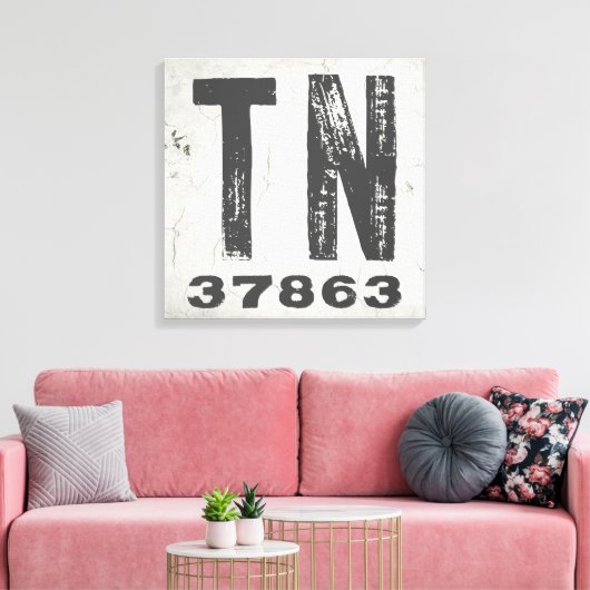 Bauernhof Rustikaler Staat Zip Code Tennessee Leinwanddruck (Insitu (Wohnzimmer))