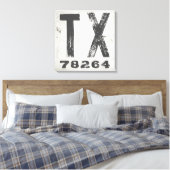 Bauernhof Rustikaler Staat Zip Code Texas Leinwanddruck (Insitu (Schlafzimmer))