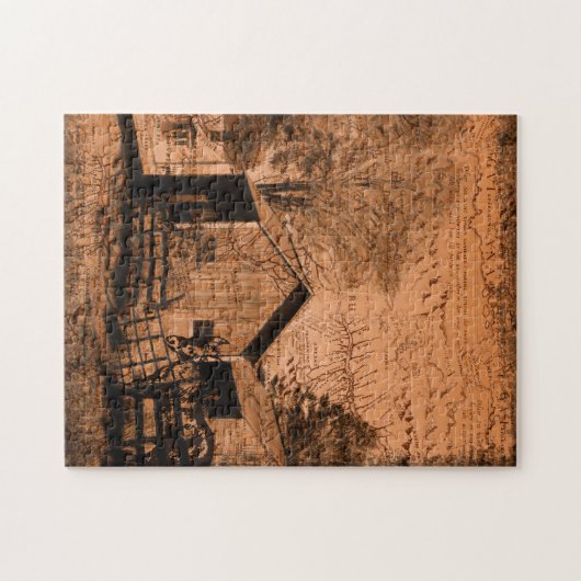 Bauernhof Rustikaler Stall Donkey Puzzle (Horizontal)