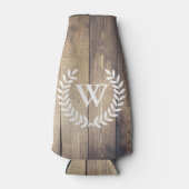 Bauernhof Rustikales Barnholz Laurels Initialbrief Flaschenkühler (Vorderseite)