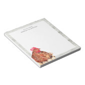 Bauernhof Rustikales Watercolor Huhn Personalisier Notizblock (angewinkelt)