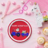Bauernhof Santa on Traktor mit Geschenken Party Te Pappteller (Party)