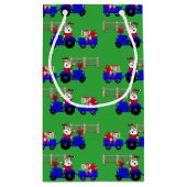 Bauernhof Santa on Traktor mit Geschenktasche Kleine Geschenktüte (Rückseite)