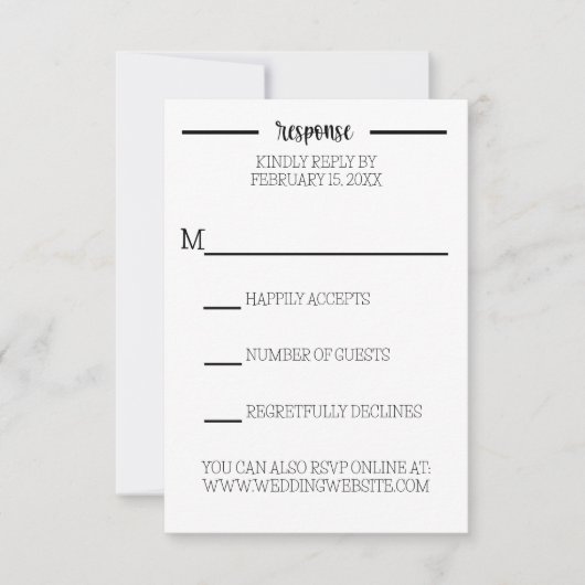 Bauernhof-Schriftart Hochzeit-RSVP-Karte RSVP Karte (Vorderseite)