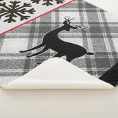 Bauernhof Schwarz-weiß Buffalo Karierte Hirschschs Sherpadecke (3/4)