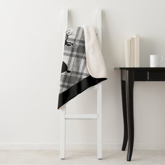 Bauernhof Schwarz-weiß Buffalo Karierte Hirschschs Sherpadecke (Beispiel)