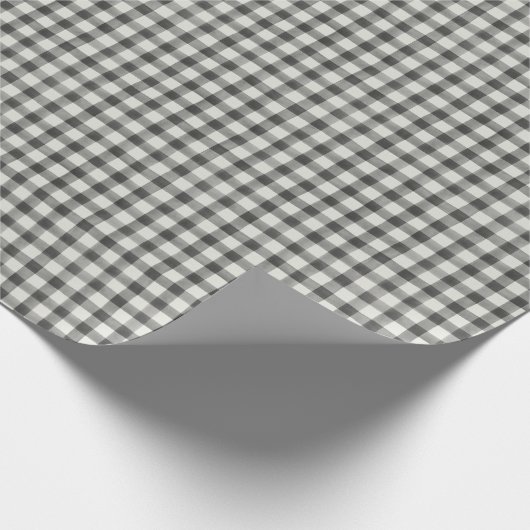 Bauernhof Schwarz-Weiß-Buffalo-Karo Geschenkpapier (Ecke)