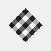Bauernhof Schwarz-weiß Büffel Karo Servietten (Ecke)