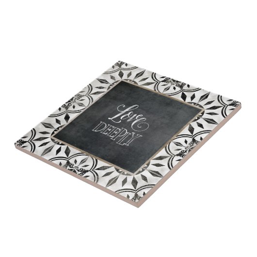 Bauernhof Schwarz-weiße Skript-Liebe Tiefster Must Fliese (Seite)