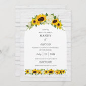 Bauernhof Sonnenblume Rustikale Hochzeit Einladung (Vorne/Hinten)