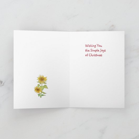 Bauernhof Sonnenblume Weihnachtskarte Feiertagskarte (Innenseite)