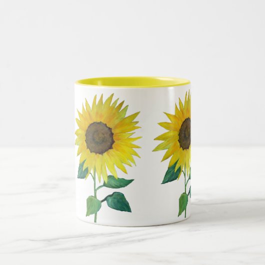 Bauernhof Sonnenblume Zweifarbige Tasse (Mittel)