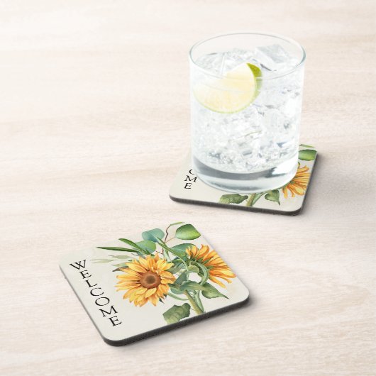 Bauernhof Sonnenblumen Empfang Getränkeuntersetzer (Rechte Seite)