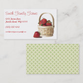 Bauernhof-Stand-Erdbeererzeugnis-Grün-geometrische Visitenkarte (Vorne/Hinten)