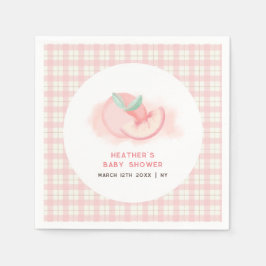 Bauernhof Sweet Pink Gingham Peach Baby Dusche Serviette