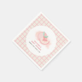 Bauernhof Sweet Pink Gingham Peach Baby Dusche Serviette (Ecke)