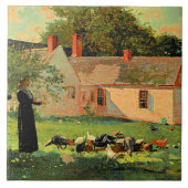 Bauernhof Szene, berühmtes Kunstwerk von Winslow H Fliese (Vorderseite)