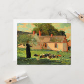 Bauernhof Szene, berühmtes Kunstwerk von Winslow H Karte (Vorderseite/Rückseite Beispiel)