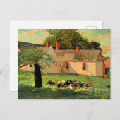 Bauernhof Szene, berühmtes Kunstwerk von Winslow H Postkarte (Vorne/Hinten)