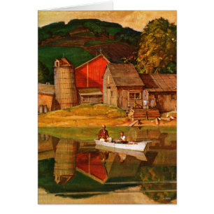 Bauernhof-Teich-Landschaft durch Met Schaeffer