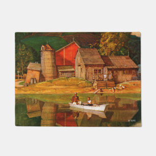 Bauernhof-Teich-Landschaft durch Met Schaeffer Fußmatte